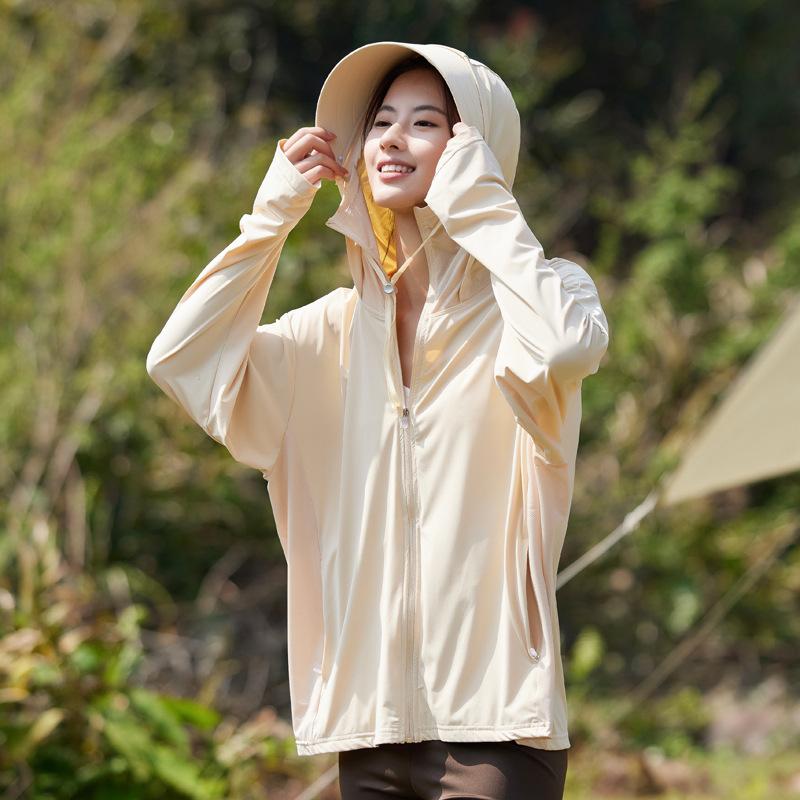 Ice silk sun-protective shirt for women, couple's ultra-thin fishing outdoor skin shirt, UV-resistant breathable sun-protective shirt for men