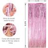 Metallic Tinsel Foil Fringe Curtains Photo Backdrop Glitter Streamers Foil Fringe Backdrop Curtain for Xmas Wedding Background
