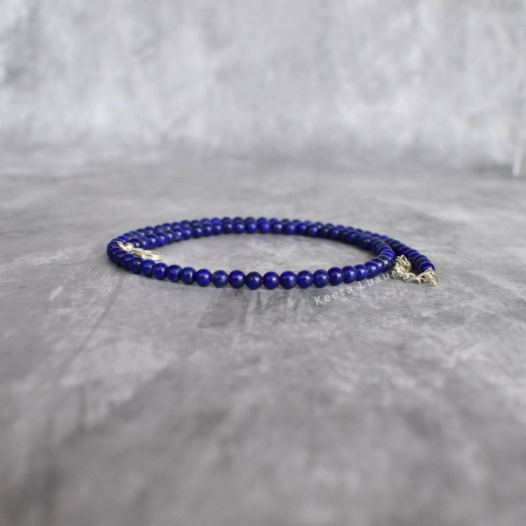 Genuine Lapis Lazuli Beaded Necklace Blue Gemstone Layering Necklace For Women Handmade Healing Crystal Jewelry Gifts for Women