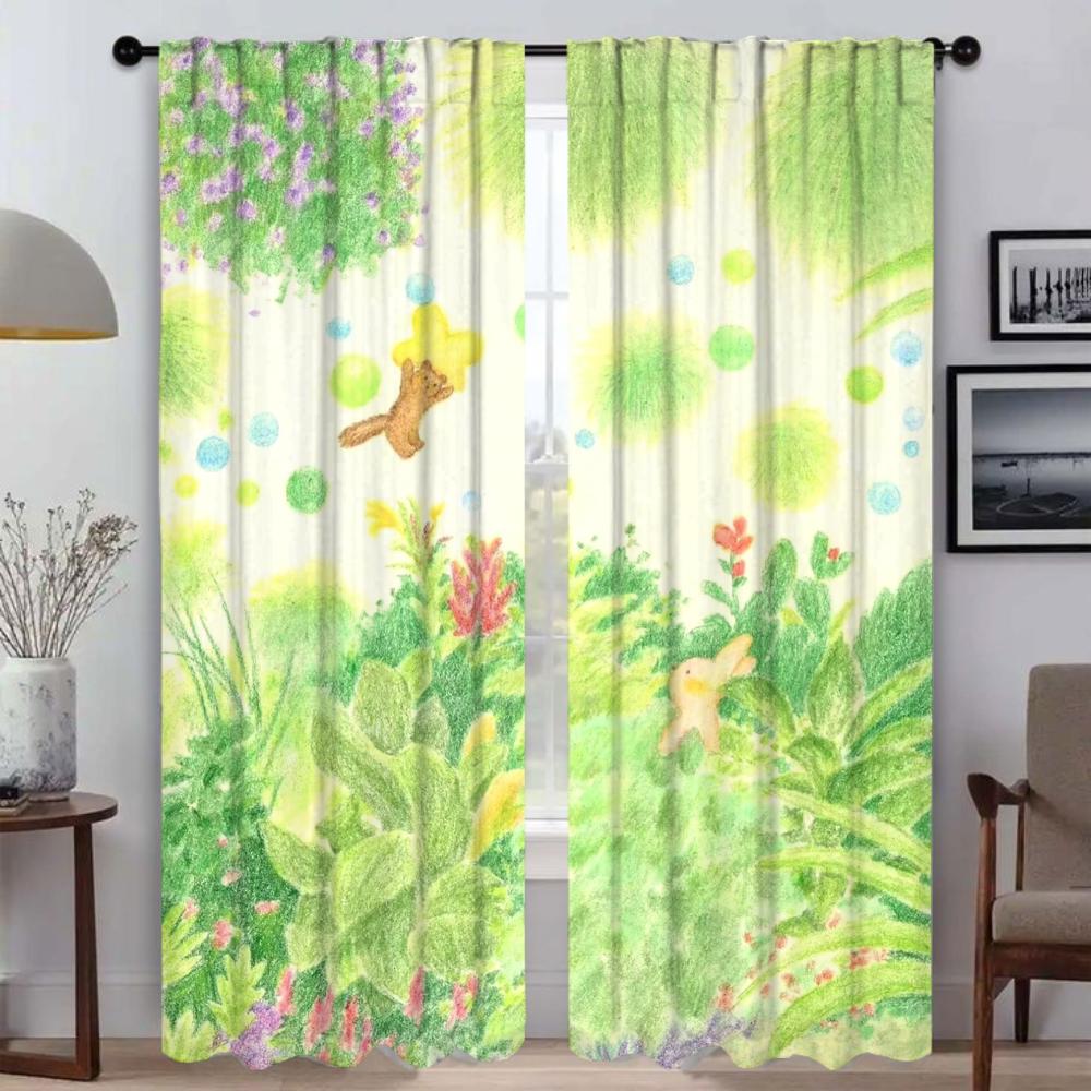 Tulle Albero Estivo per Camera da Letto Tende da Cucina per Camera Tenda Soggiorno Decorazione Halloween Tende a Rullo Tende per Interni Casa