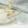 Fresh and Sweet Oil Drop Bracelet Five-Petal Flower Enamel Dropped Glaze Bangle  Minimalist Jewelry