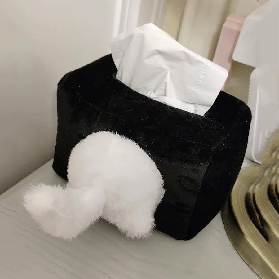 

Cute Cat Butt Tissue Box Funny At Butt Napkin Dispenser Velvet Decorative Facial Tissue Holder For Kitchen Countertop Bedroom