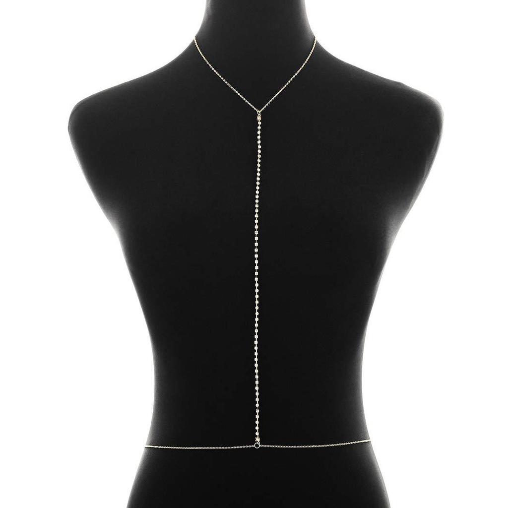 Moda Prosty metalowy naszyjnik wysadzany diamentami Łańcuszek w talii Przesadne spersonalizowane Wakacje na plaży Wypoczynek Łańcuch z pazurami Łańcuchy na ciało Naszyjnik w klatce piersiowej