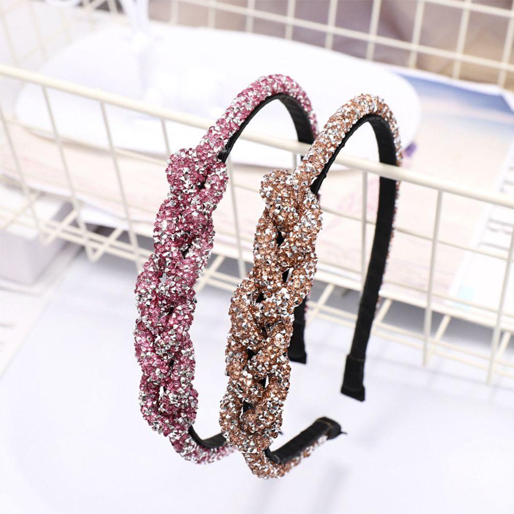 Simple Women Hair Accessories Rhinestone Crystal Fashion Headdress Head Hoop Headband Hair Band