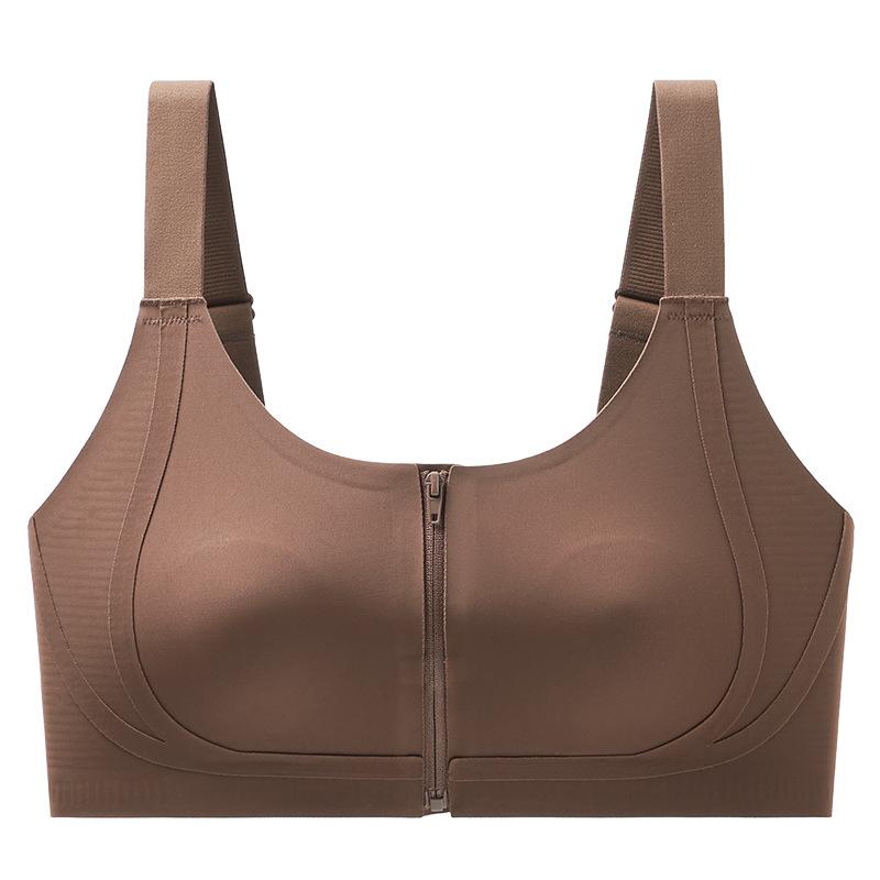 Zipper corset front buckle women's thin breasts, bras gather and close sub-breasts, anti-sagging bra