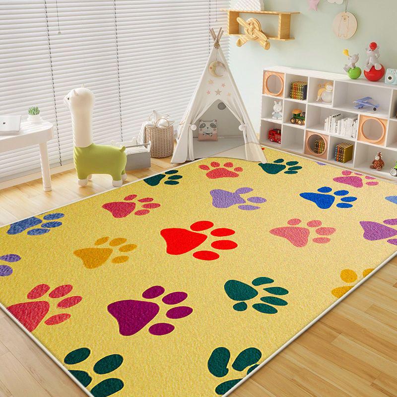 Cute Footprint Carpets for Living Room Modern Decoration Children Bedroom Plush Rug Home Pet Area Easy Clean Non-slip Mat Floor