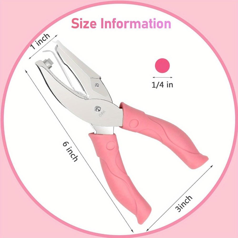2 vnt. rankinių skylamušių, širdelės/žvaigždutės/apskritimo skylamušiai 1/4 colio metalinis vienos skylės popieriaus skylamušis, su minkšta rankena etiketėms, drabužių etiketėms
