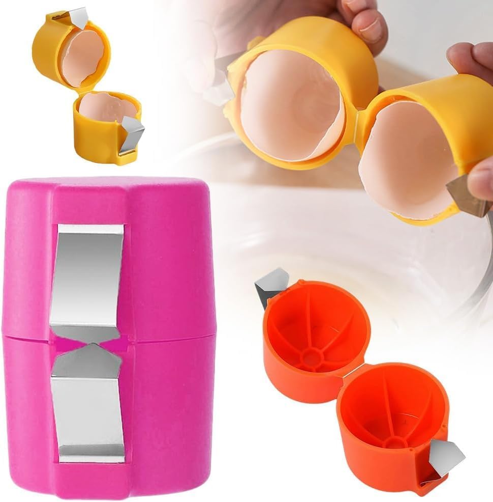 1Pcs New Egg Topper Shell Cutter Beater Raw Egg Cracker Separator Filter Egg Opener Yellow/Orange/Rose Red Kitchen Baking Tools