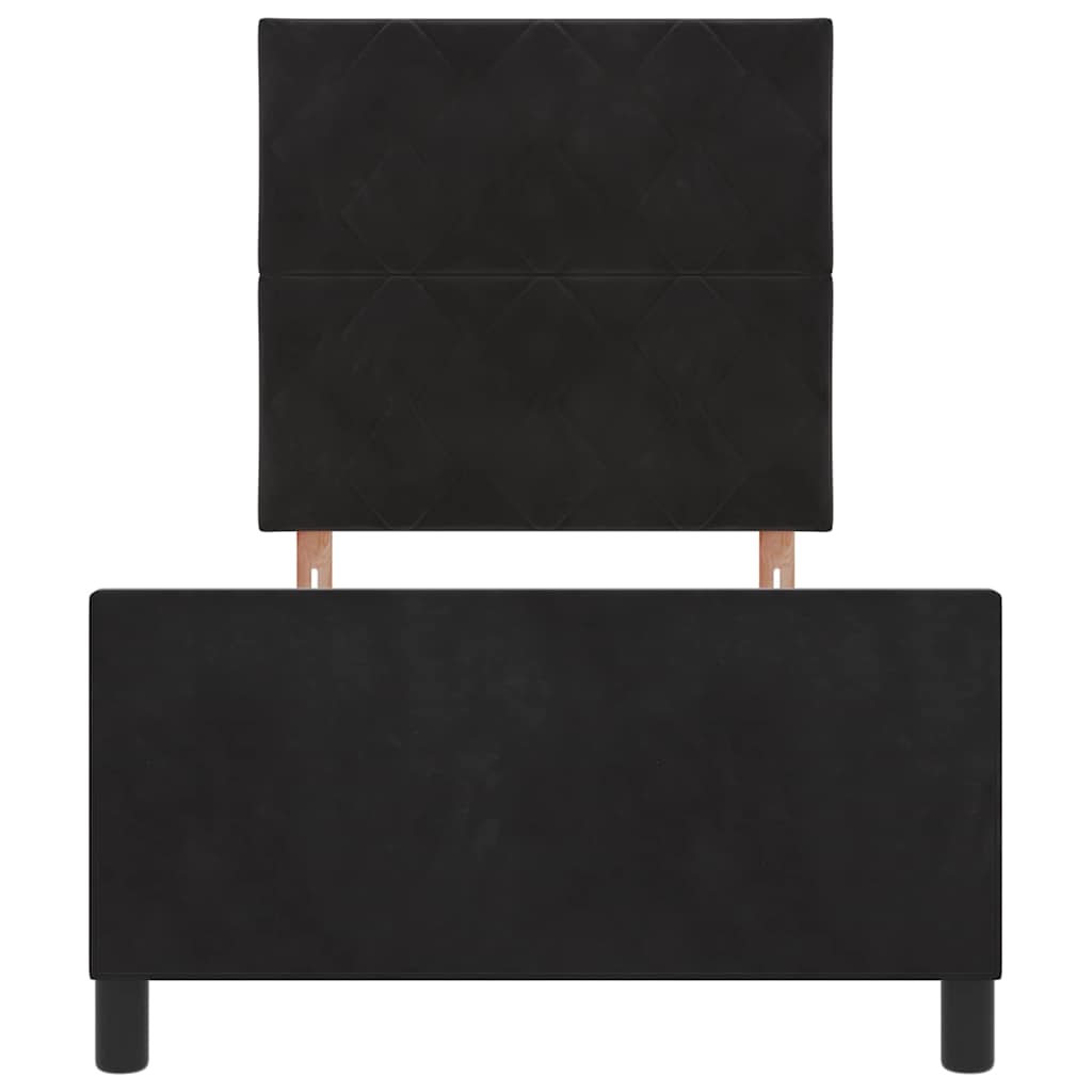 Boxspring Bed with Headboard Black 90 X 200 Cm Velvet