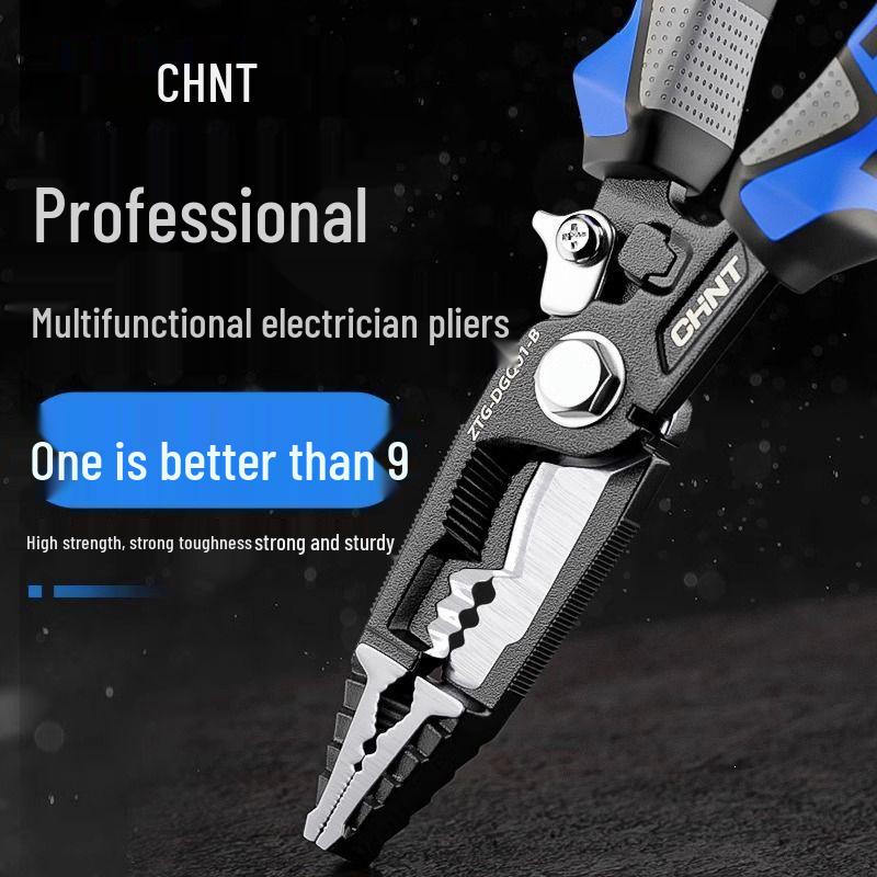 Electrician's Multi-Functional Wire Stripper, Connector Crimper & Cable Cutter Pliers