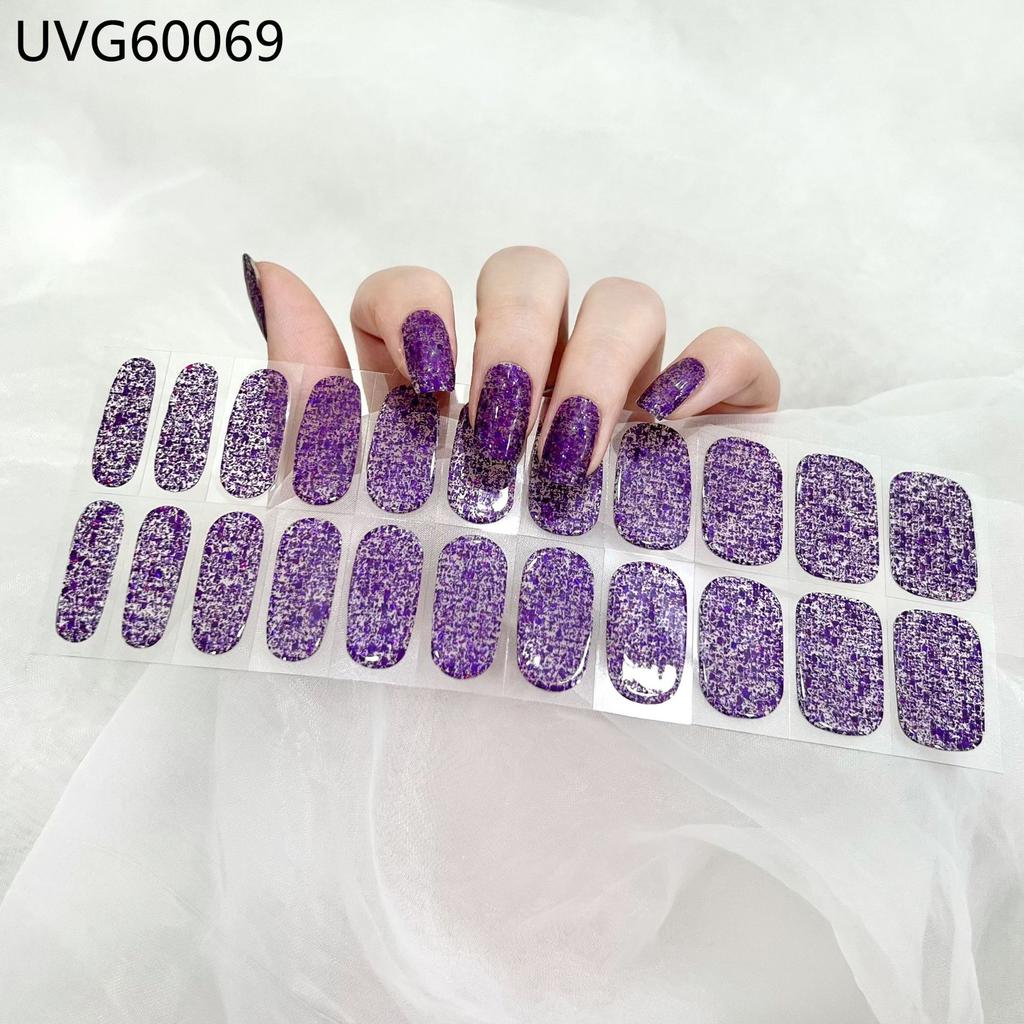 New Halloween Semi-cured UV Gel Nail Stickers Bat Pumpkin Skull Full Cover Gel For UV Lamp Gel Nail Strips Press On Nail Decal