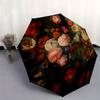 Floral Elegance: A Circular Canvas of Vibrant BloomsUmbrella, Portable 3-Fold Compact Umbrella for Men & Women Gift