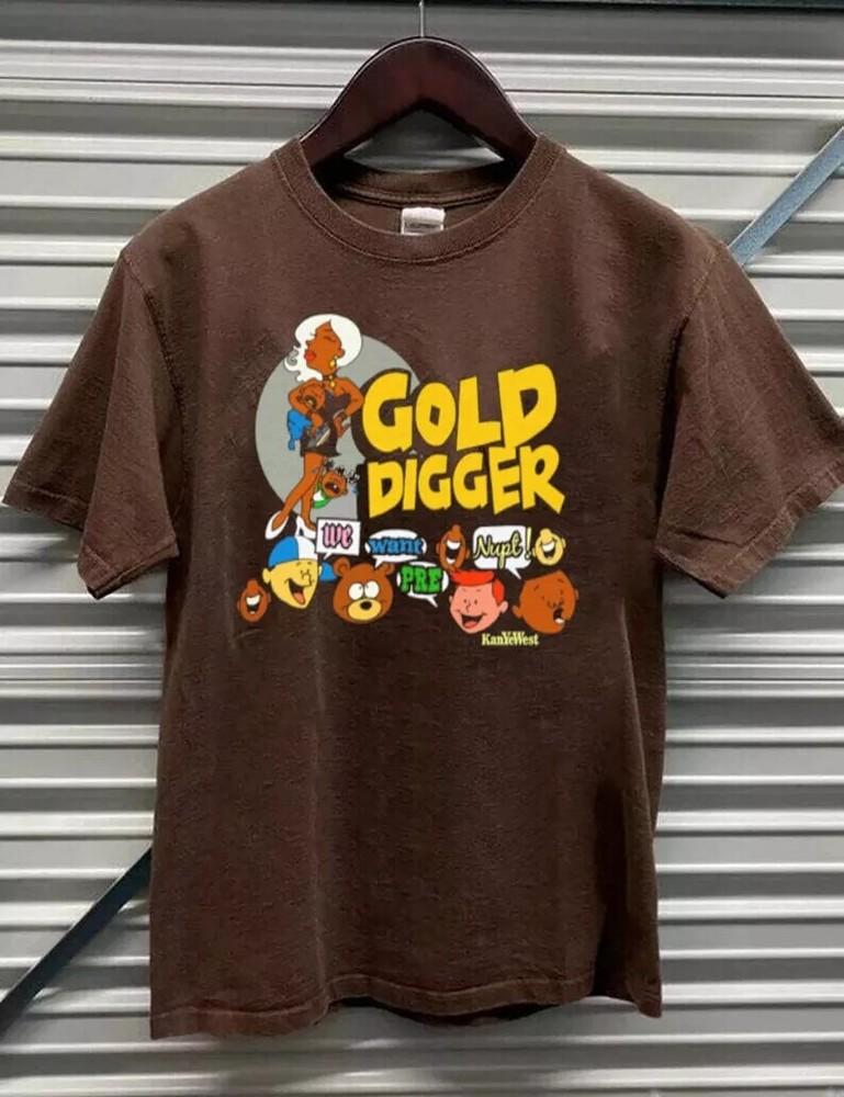 Хлопковая футболка с коротким рукавом Kanye West Gold Digger Репринт Унисекс S-5XL Унисекс Футболка M