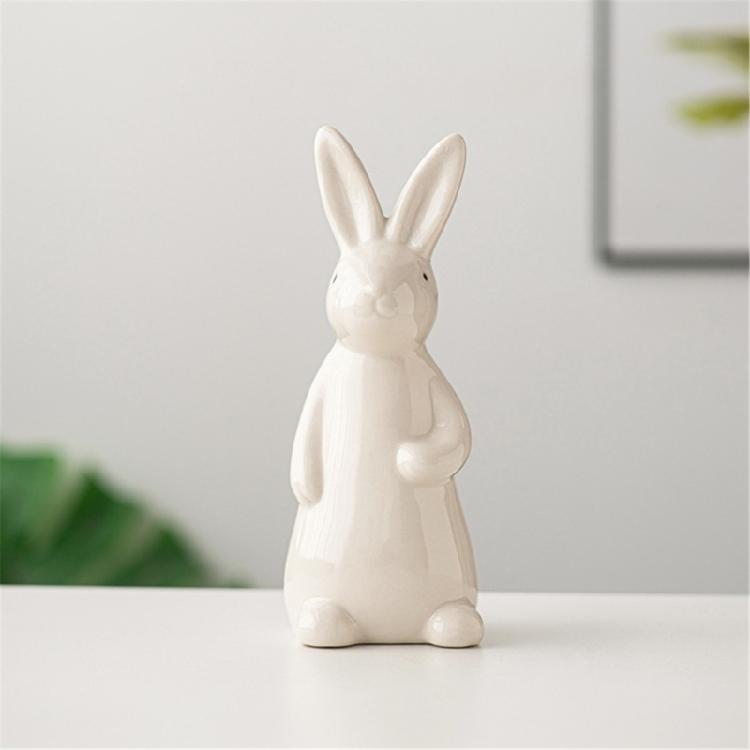 Kleine Hasenstatue Keramik Hasenfigur Liebenswertes Geschenk für Tierliebhaber