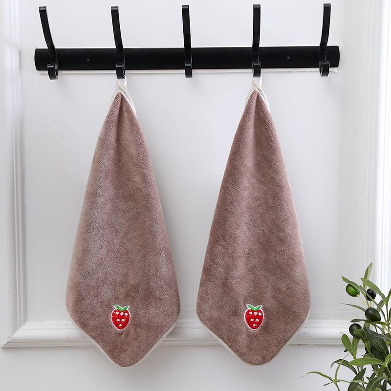1Pc 30x30cm Microfiber Square Towel Soft Water Absorption Hanging Embroidery Gift Children's Handkerchief Wash Face Cloth