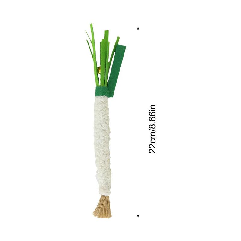 3pcs Simulated Scallion Shape Cat Toys with Natural Silver Vine Stick Pet Pet Chew Toys Cat Teething Products Cat Teasing Toy