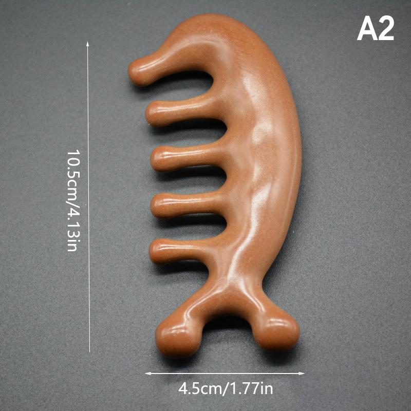 

Пятизубчатая меридианная массажная расческа с большими зубьями из смолы, акупунктурная терапия, артефакт, когти, декомпрессионная портативная расческа для кожи головы