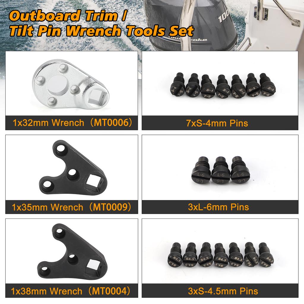 Set Chiavi a Spillo per Trim/Tilt Fuoribordo MT0004/MT0006/MT0009 - per Yamaha/Suzuki/Johnson/Evinrude ODI Piastra Frontale Compatibile Surron