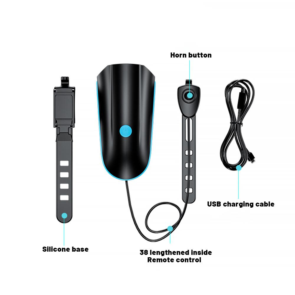 Bicycle Light With Horn 120 DB Waterproof 3 Modes Bicycle Front Light Horn  Outdoor USB Rechargeable MTB Cycling Bike Bell