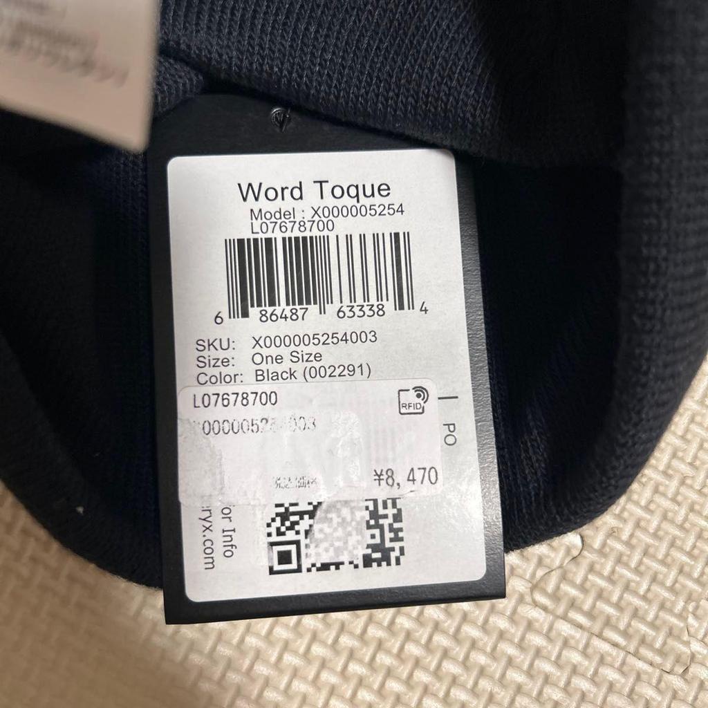 Used Arc'teryx Word toque Black BLACK Beanie Knit Hat