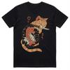 Carp Tattooed Cat For Friends Black T Shirt Vintage Unisex Casual Stylish Comfortable Graphic Fashion Slightly