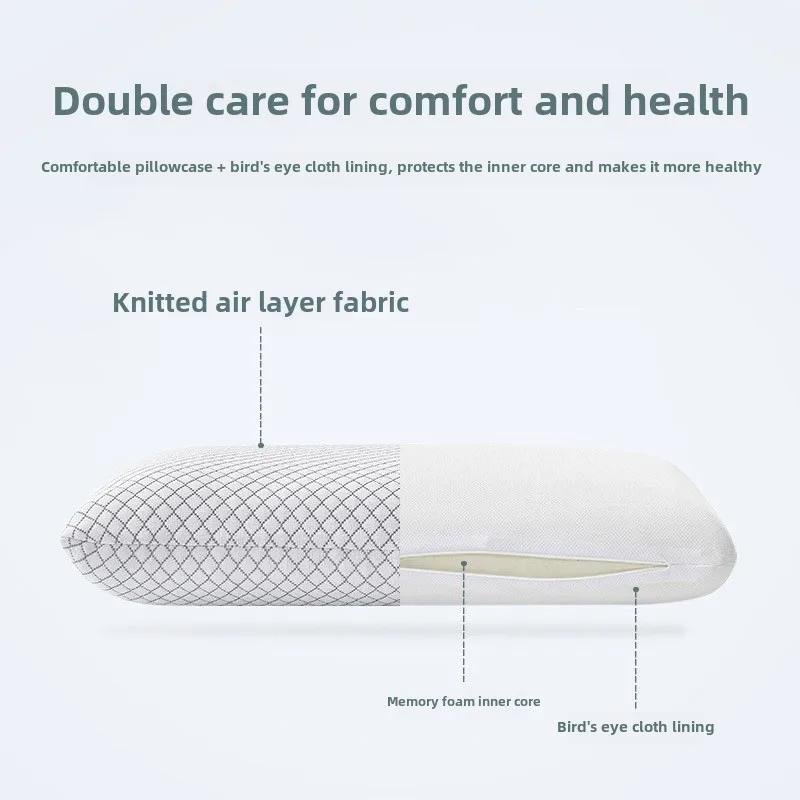 Bamboo Fiber Memory Pillow Slow Rebound Travel Pillow Protecting The Cervical Spine Neck Pillows for Sleeping Pillow for Bedroom