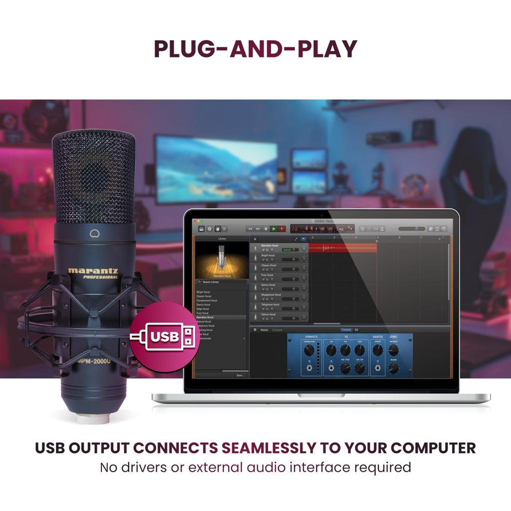 Marantz Pro USB Condenser Microphone Black M4U