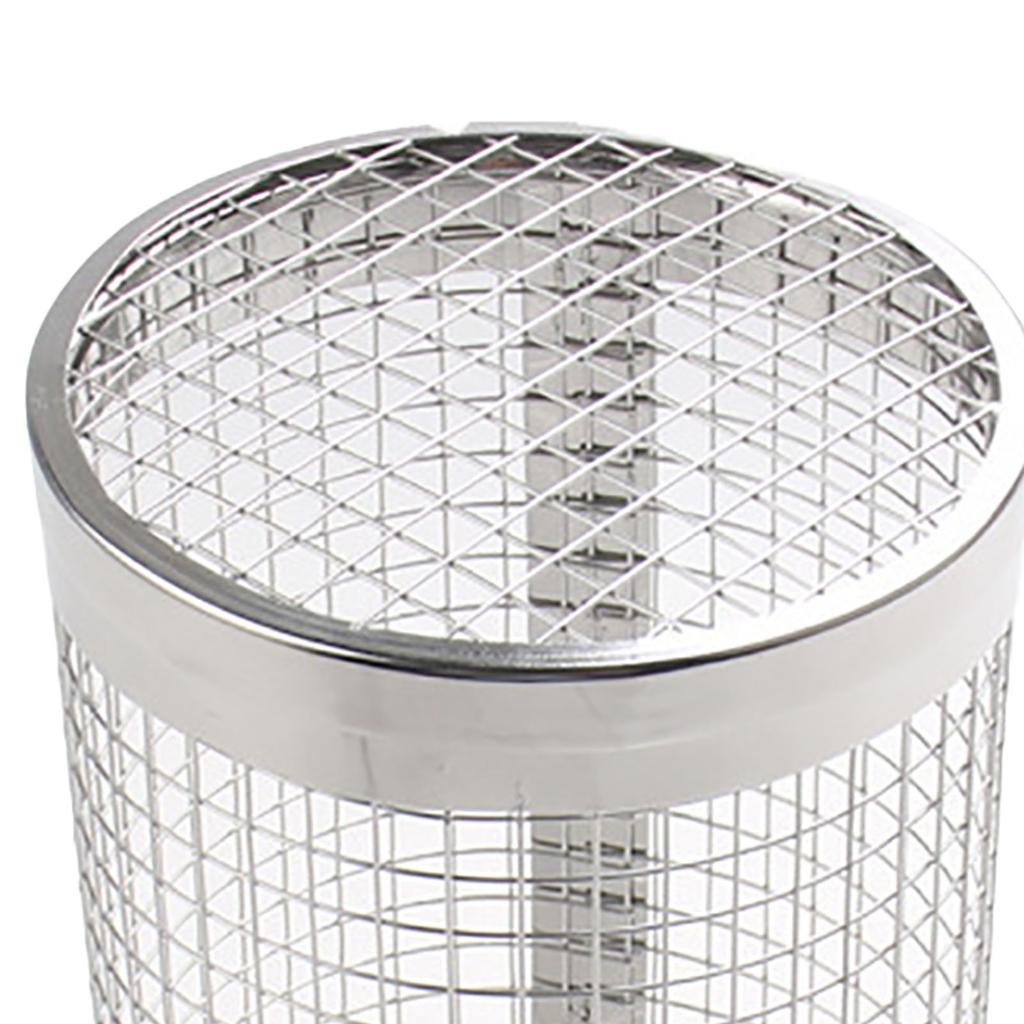 Rollender Grillkorb Rund Edelstahl Grillkorb für Outdoor-Grillen Fisch Garnelen Fleisch