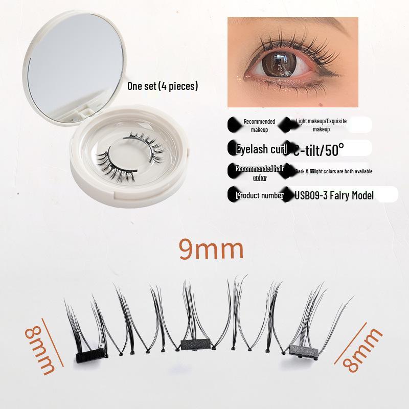 Zestaw magnetycznych sztucznych rzęs Little Devil z futra ekologicznego z klipsem