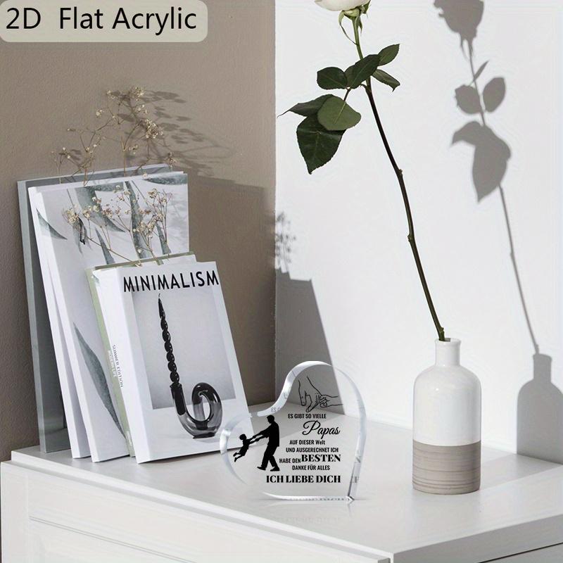 1pc German 'My Best Father, I Love You' Acrylic Ornament - Heart-Shaped Father & Son Silhouette Design, Modern Home Decor for Living Room, Bedroom