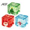 Stress Relief Cube Toy Christmas Clear Squeeze Toy, Santa Claus Tree Snowman Pattern Themed Cube, Slow Rising Sensory for Party Favors Travel Friendly