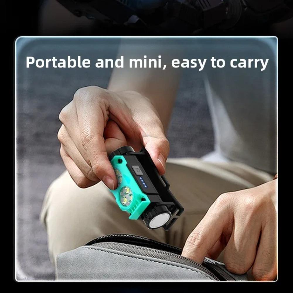 USB Rechargeable LED Work Headlamp with Battery Indicator Hands Free Magnetic Design Adjustable Angle Headlight for Fishing Camping