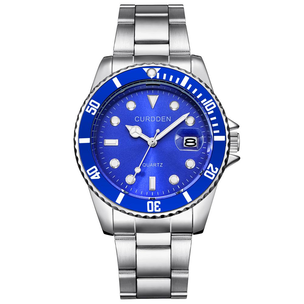 Men's Hip-Hop Style Steel Band Sea-Dweller Calendar Quartz Watch