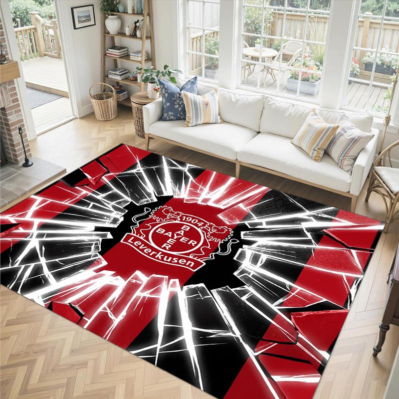 Bayer Leverkusen Football Design Crystal Velvet Carpet Cozy Non?Slip Printed Rug For Bedroom Living Room Entrance