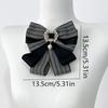 Korean Multi-layer Fabric Bow Brooch Rhinestone Crystal Shirt Collar Pins for Women Fashion Bowknot Jewelry Accessories