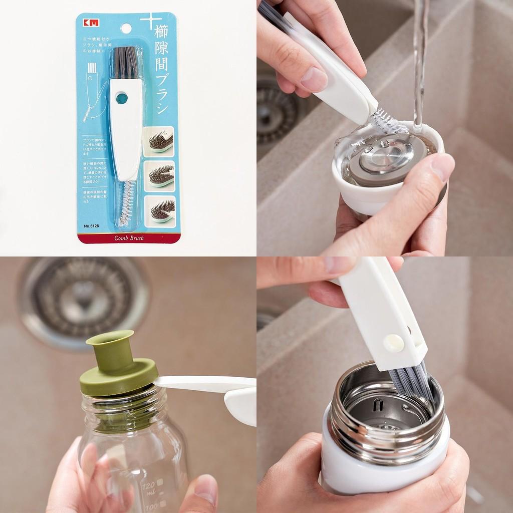 Triple Head Plastic Brush For Cleaning Cup Lids And Kitchen Gaps Portable Tool