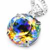 Natural Topaz 72ct Round Cut 925 Sterling Silver Pendant Certified