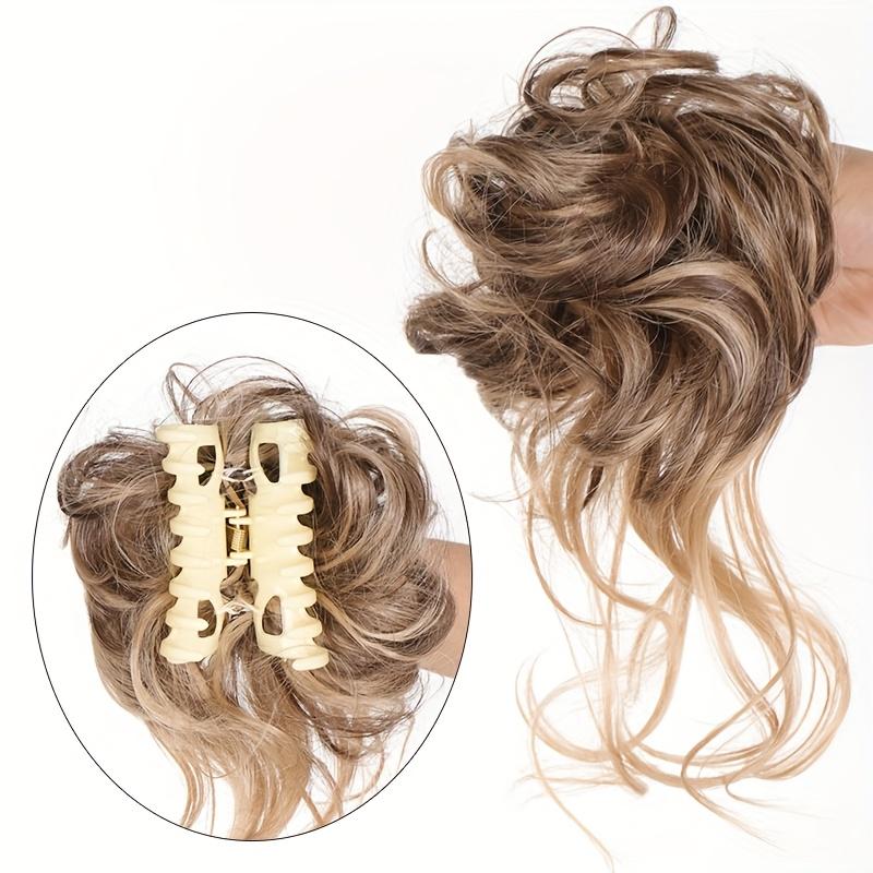 Aosiwig Synthetic Hair Bun Chignon Messy Curly Hair Band Elastic Scrunchy False Hair Pieces For Women Hairpins Black Brown