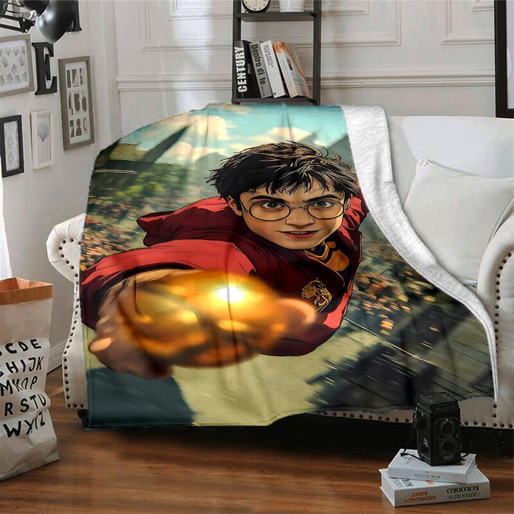 1pc Harry Potter Flannel Blanket, Soft Skin Friendly with Digital Printing, Various Sizes Available for Family, Friends, Birthday