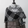 Double sided Plaid Scarf for Women Winter Warm Wool Scarf  Autumn and Winter Korean Style Cashmere Scarf with Atmosphere
