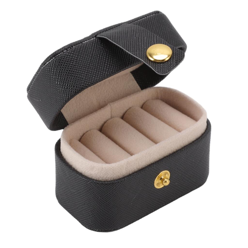 Mini Ring Storage Box PU Leather Small Jewelry Box Organizer Small Travel Earring Case Pink
