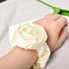 Flower Design Korean Hair Bands Satin Material Big Flower Scrunchies Satin Hair Rope  Korean Style