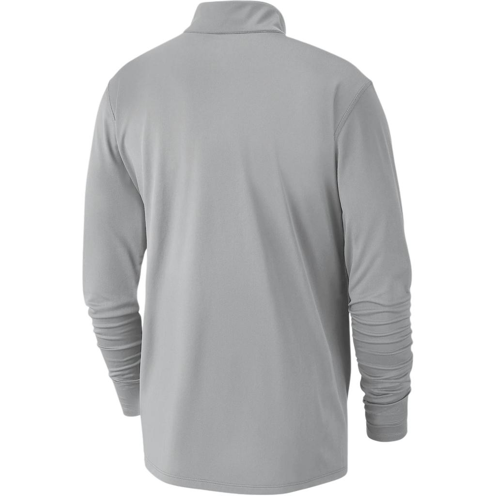 Nike Saison 2024-2025 NBA Aufwärm-Trainings Dallas Mavericks Spieler-Edition Halbreißverschluss Polo Schweißableitendes Langarm-T-Shirt Herren Oberteile Silber HF3906-007
