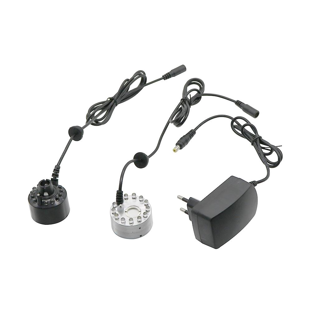 12 LED Kolorowe Światło Ultradźwiękowy Wytwornik Mgiełki Zamgławiacz Fontanna Wodna Staw Atomizer Nawilżacz Powietrza Ogród Zewnętrzny Spryskiwacz Narzędzie