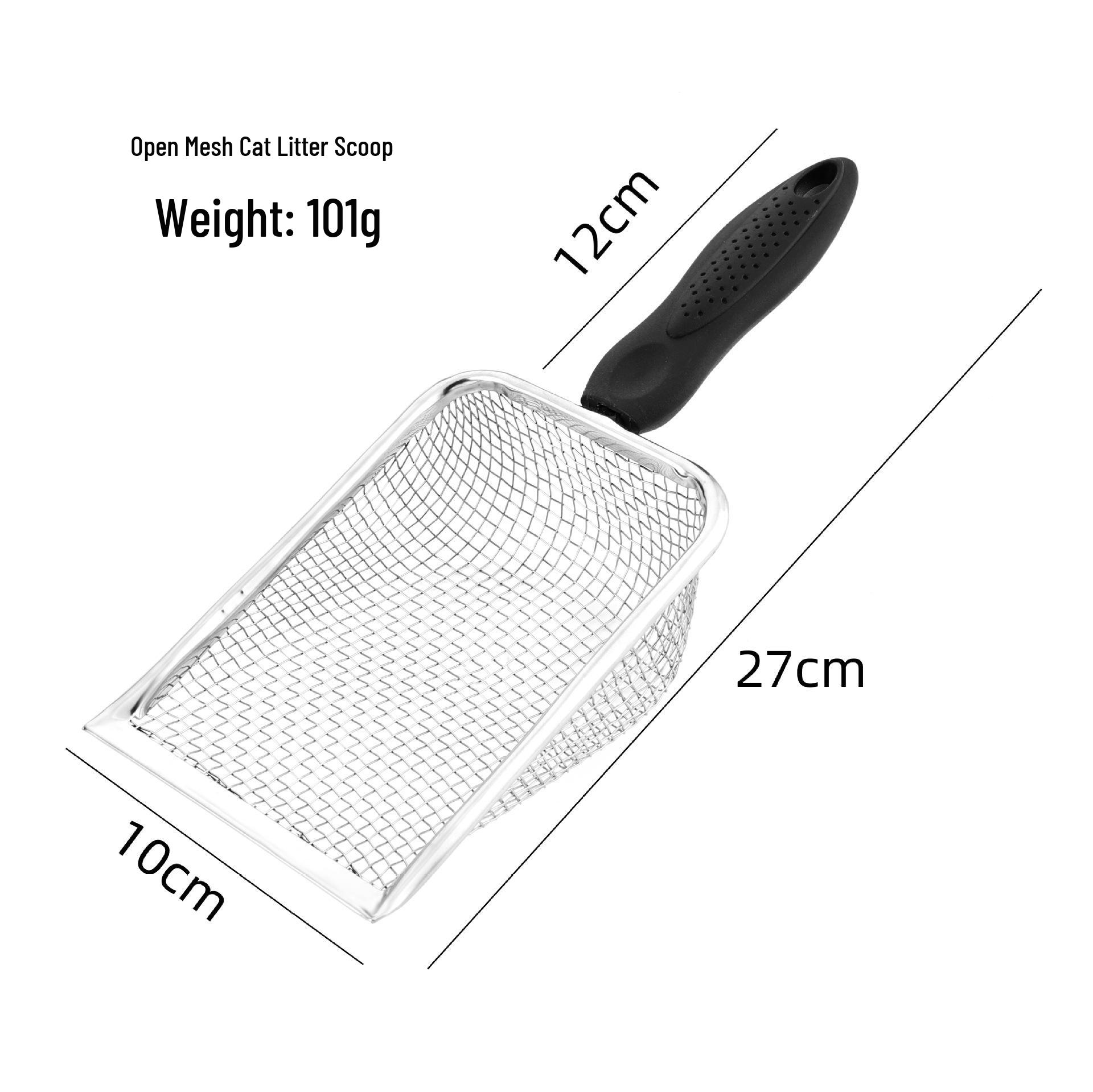 

Stainless Steel Cat Litter & Reptile Sand Scoop - 8/10 Mesh Shovel Tool 10 Mesh Scoop 2X2