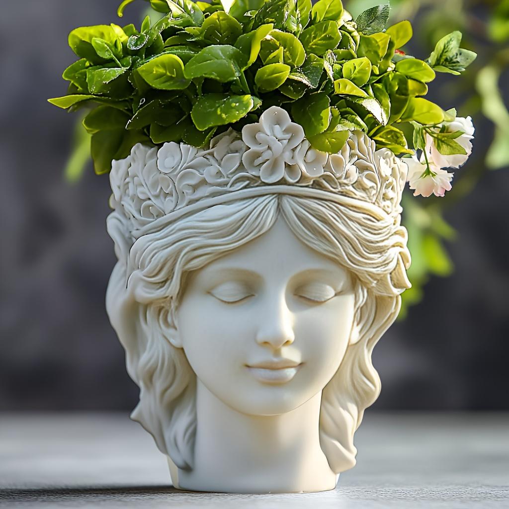 Andělská dívka sukulentní rostlina květináč pryskyřice silikonová forma krásná bohyně úložný box betonová forma dívka svícen sádrová forma