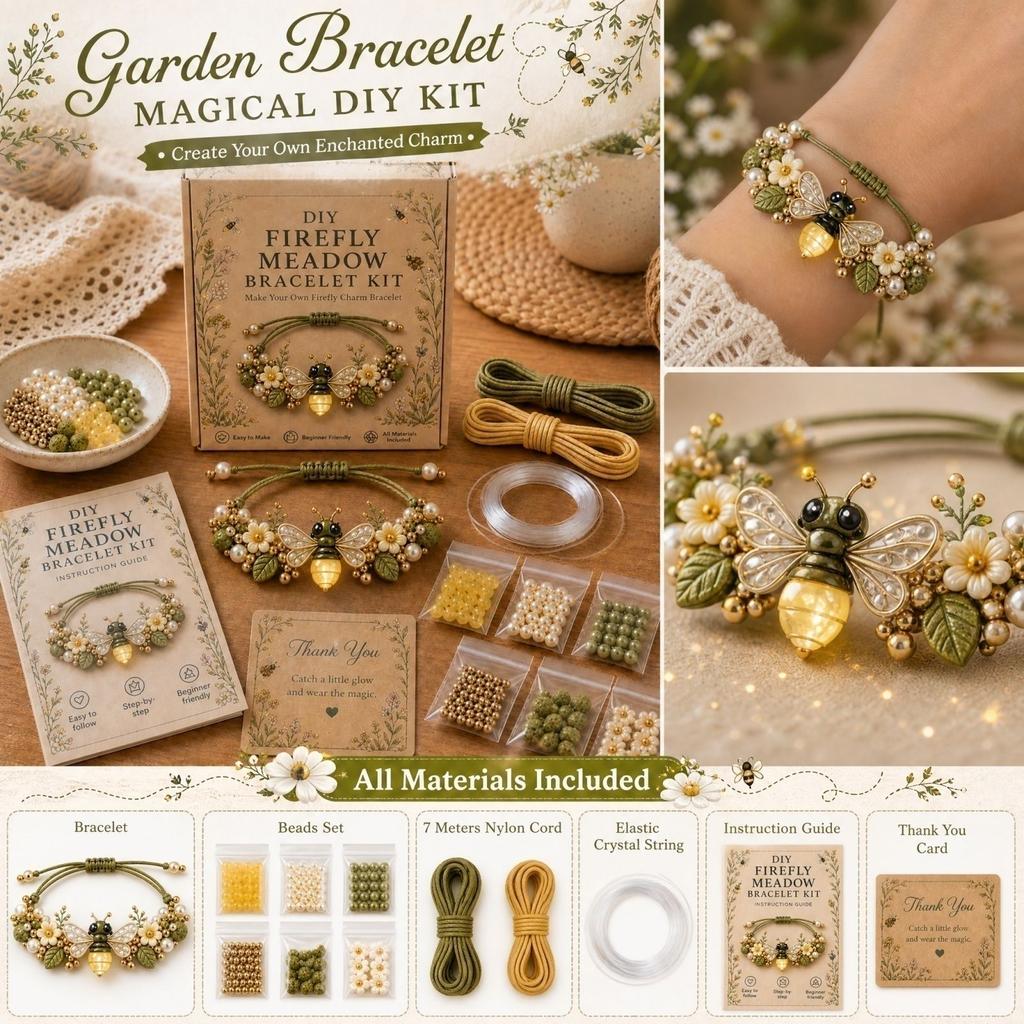 Damen Garten Armband Set - Charm Armbänder für Damen, Verstellbares Perlen Schmuck Geschenk Set