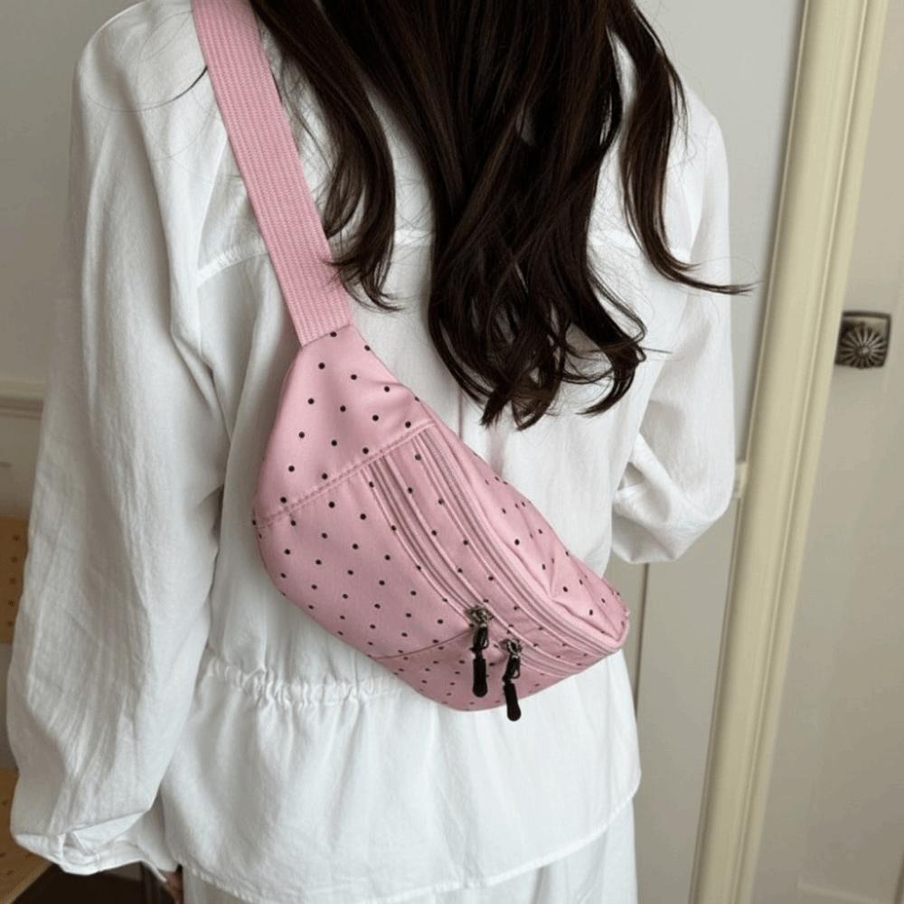 Zipper Canvas Waist Bag Large Capacity Crossbody Bag New Portable Phone Bag Music Festival