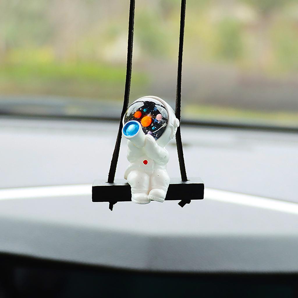 Car Hanging Ornament Swing Astronaut, Cute Car Pendant Mirror Accessories for Car Interior Ornaments,Pendant