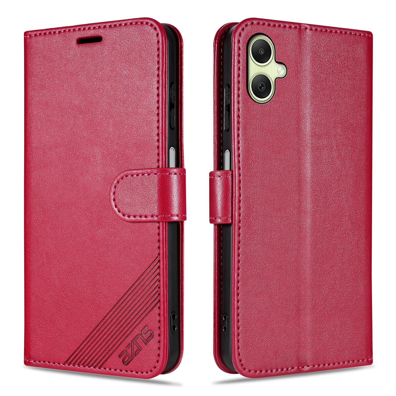 

AZNS For Samsung Galaxy A07 4G Case Anti-Scratch PU Leather Stand Wallet Phone Cover Red